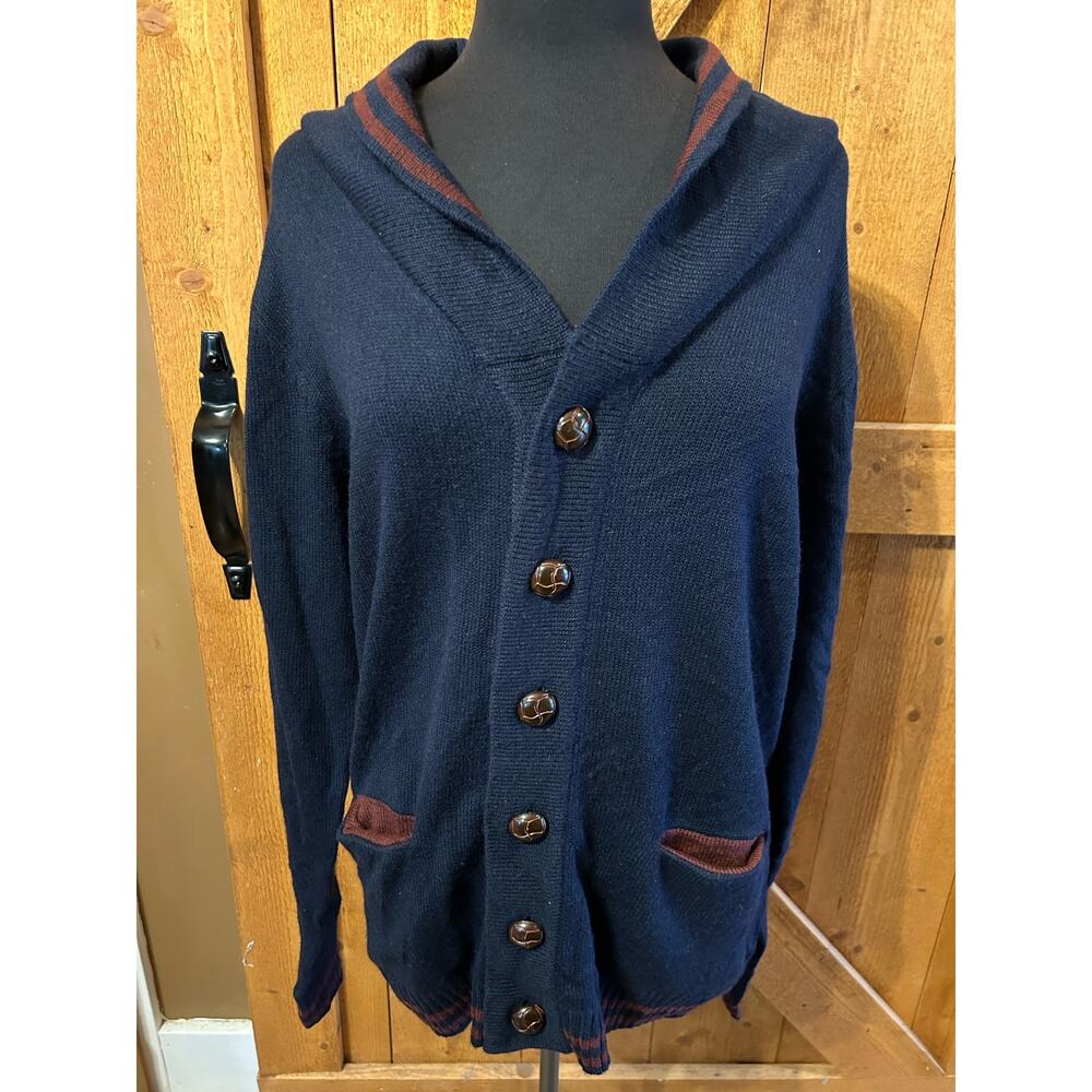 Men's Large Cardigan Sweater GUC Brave Soul Navy